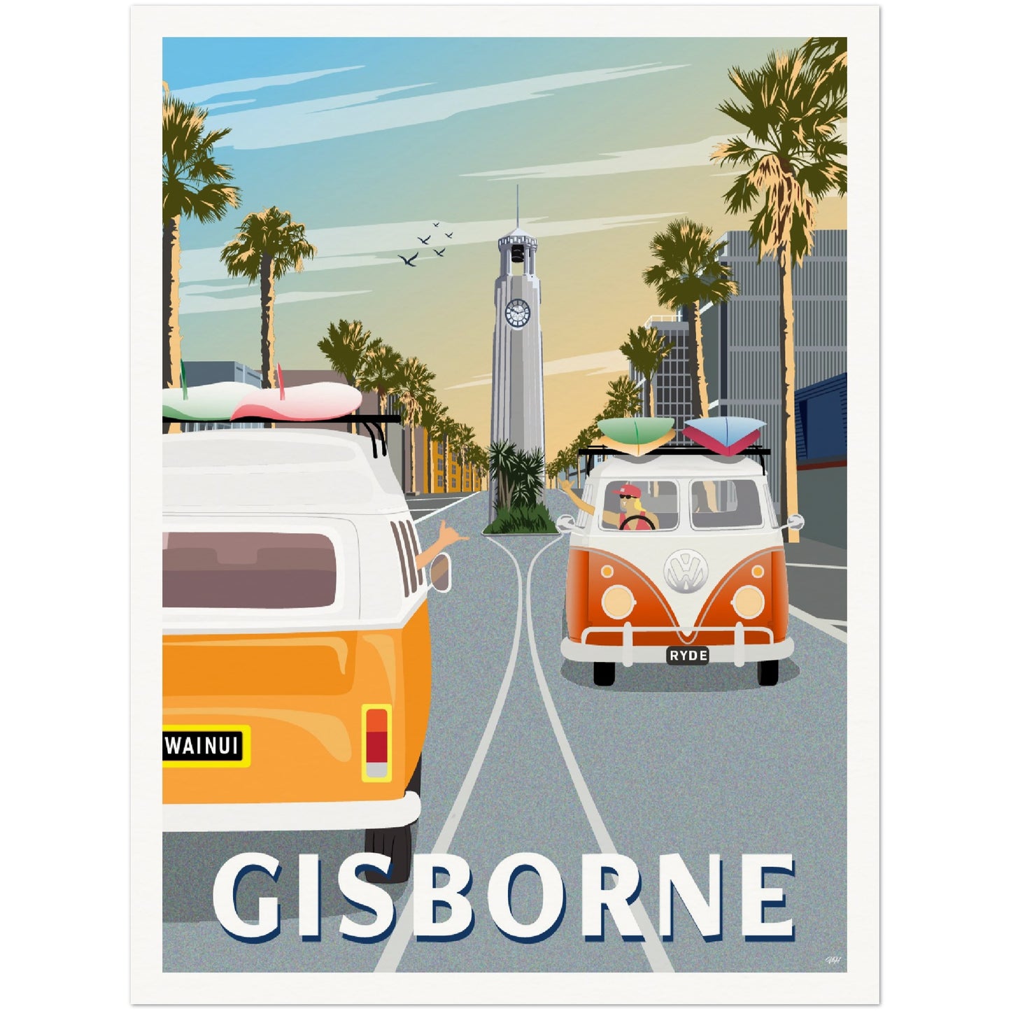 Gisborne Travel Poster, New Zealand