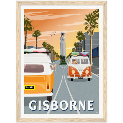 Gisborne - Sunrise - Travel Poster, New Zealand
