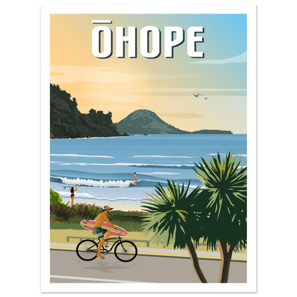 Ōhope Beach Daytime - Travel Poster, New Zealand