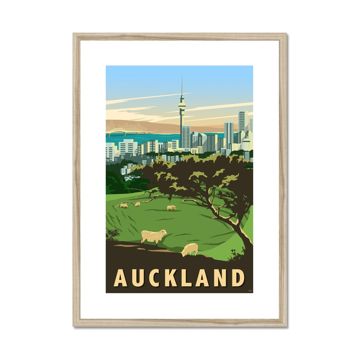 Auckland -  Mount Eden Framed & Mounted Print