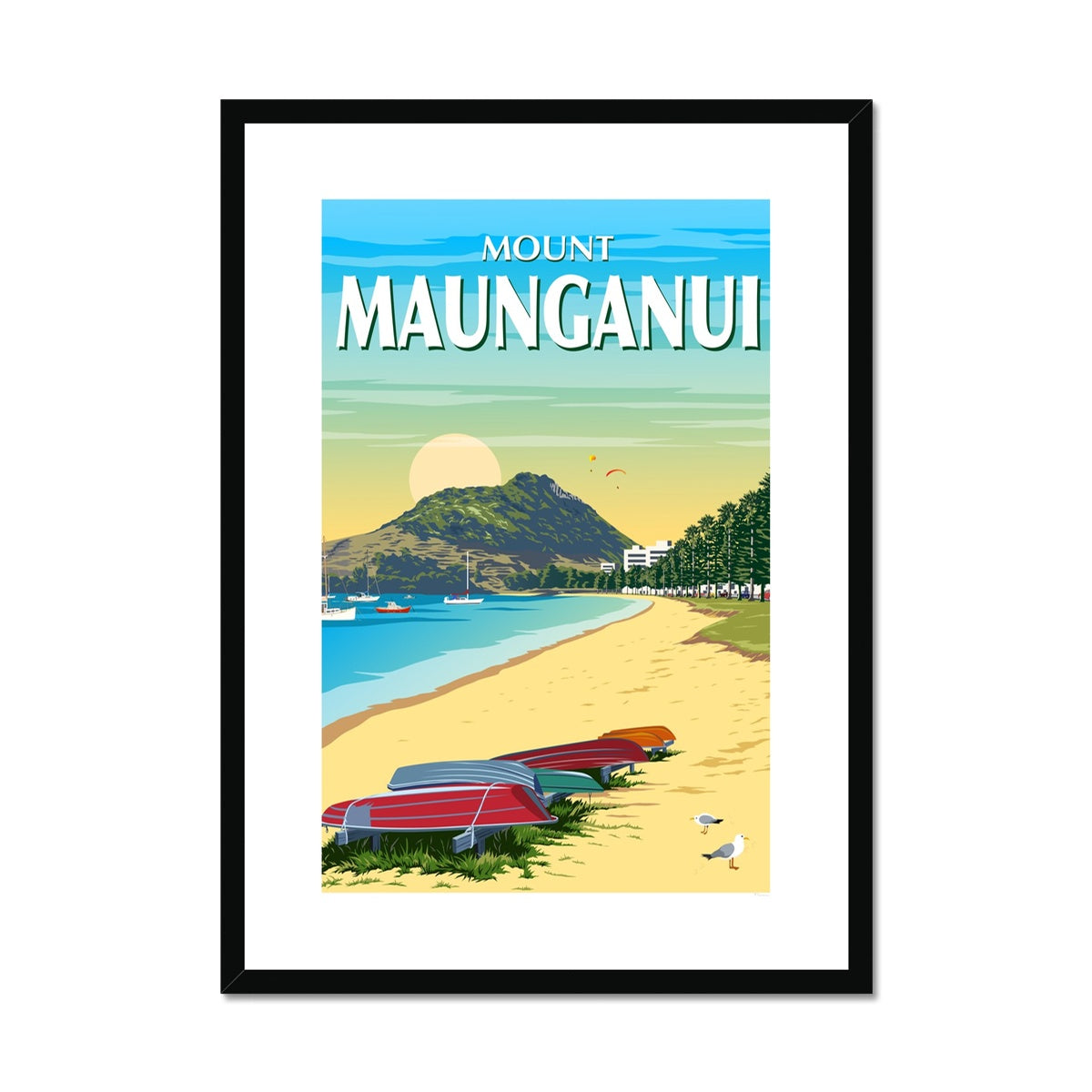 Mount Maunganui - Pilot Bay Framed & Mounted Print