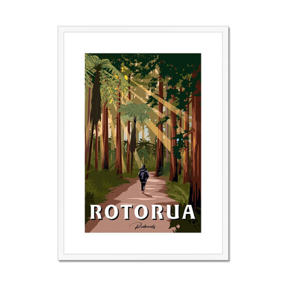 Rotorua Redwoods Framed & Mounted Print