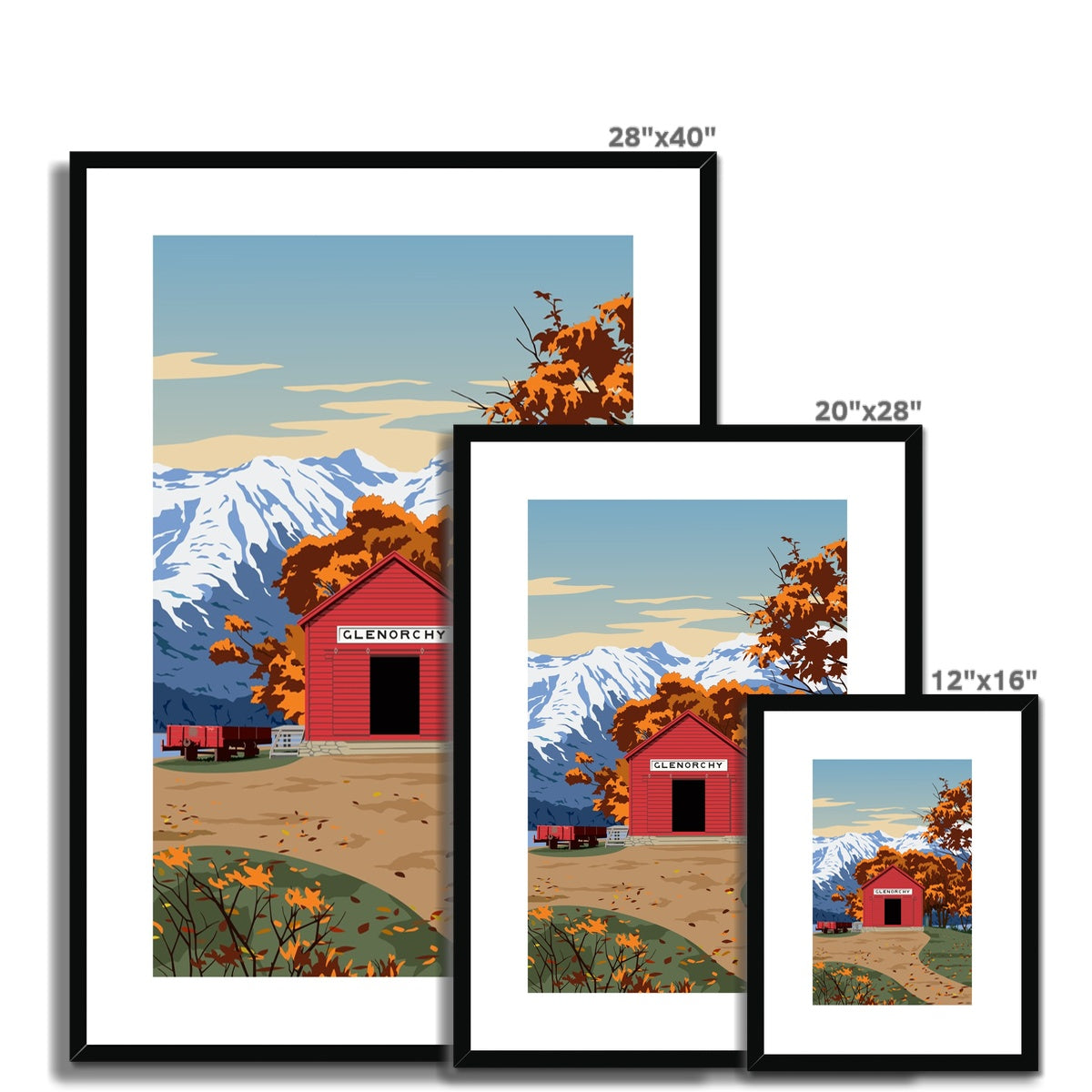 Glenorchy Shed Autumn Framed & Mounted Print