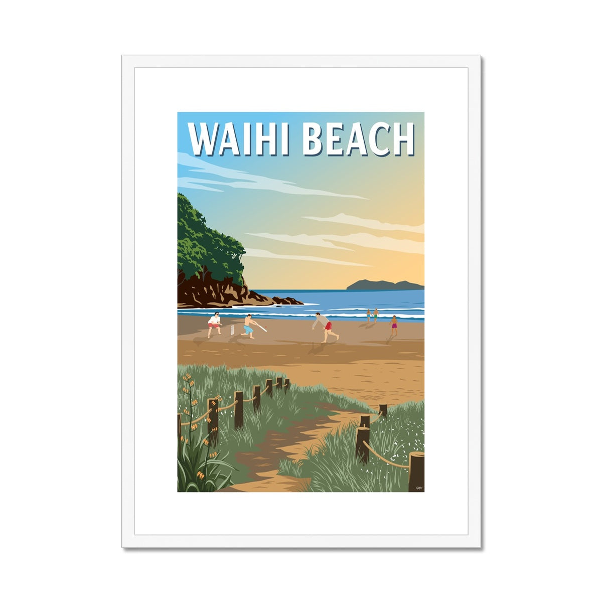 Waihi Beach, NZ  Framed & Mounted Print