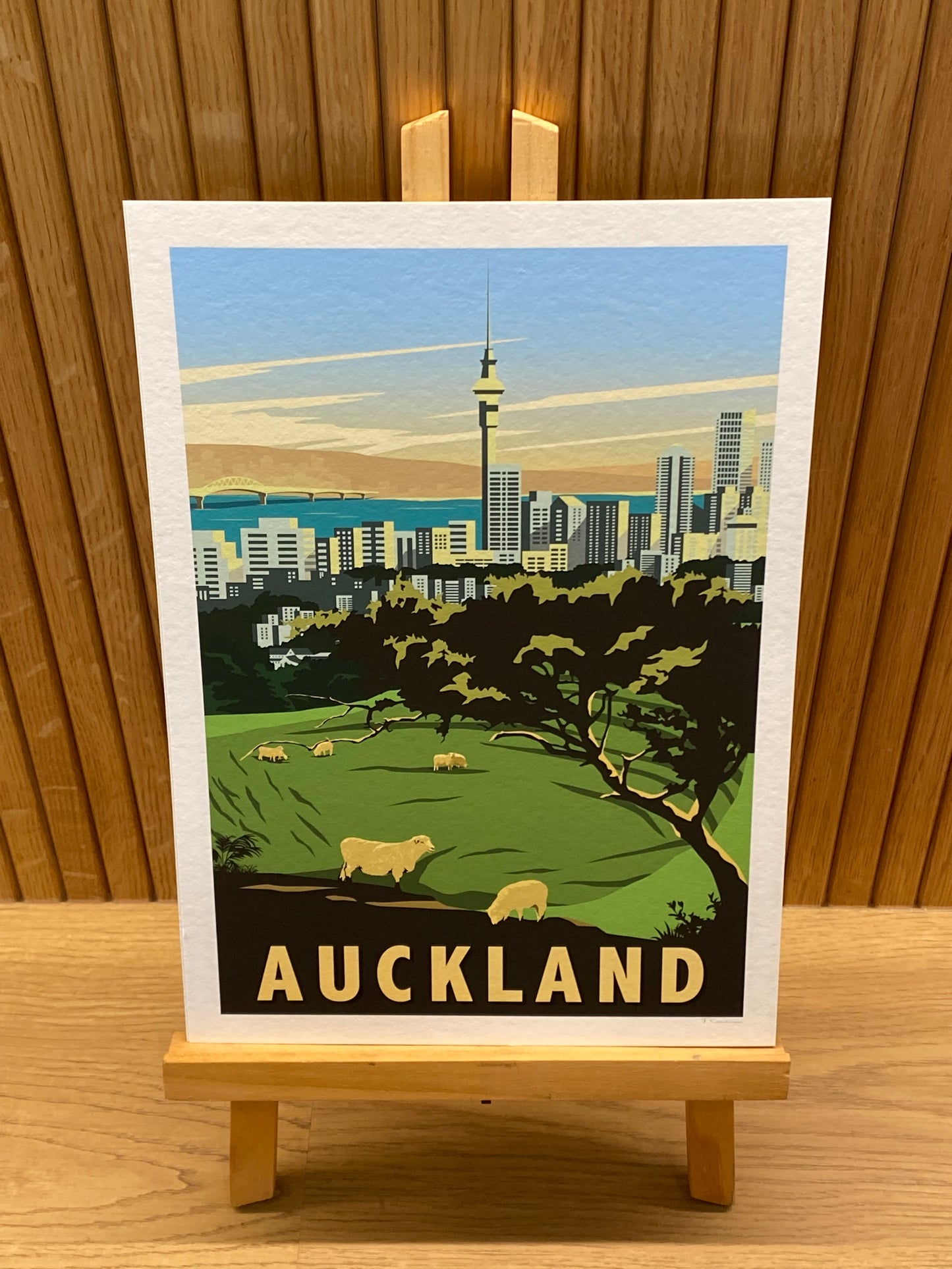 Mount Eden, Auckland Travel Poster, New Zealand