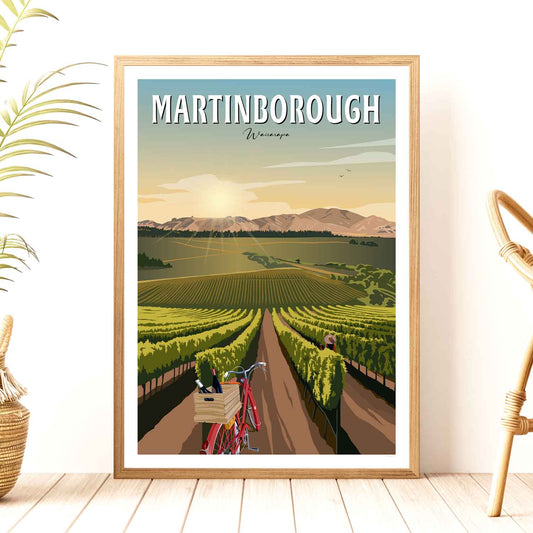 Martinborough Vines - Travel Poster, New Zealand