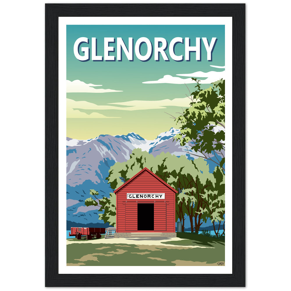 Glenorchy Shed Summer Travel Poster, New Zealand