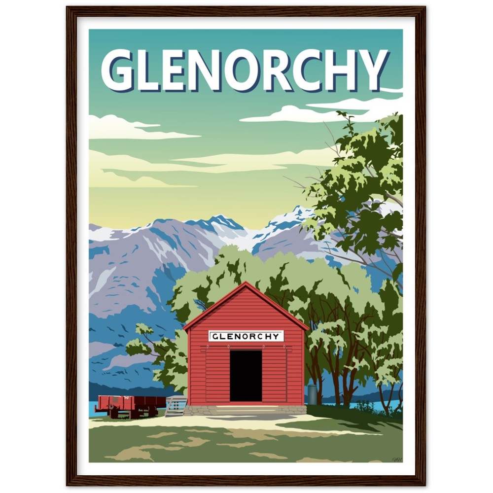 Glenorchy Shed Summer Travel Poster, New Zealand