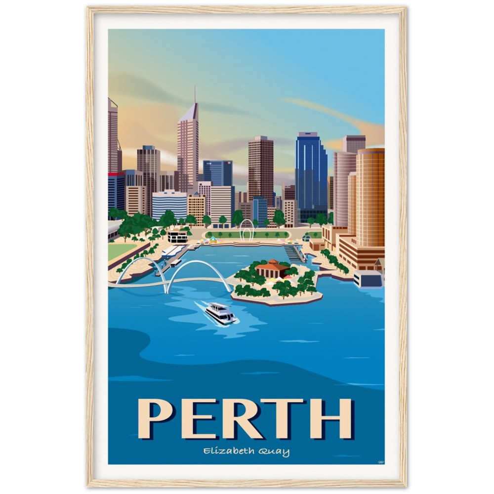 Perth - Elizabeth Quay - Travel Poster, Australia