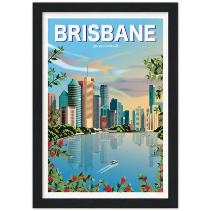 Brisbane Sky Travel Poster - Queensland, Australia