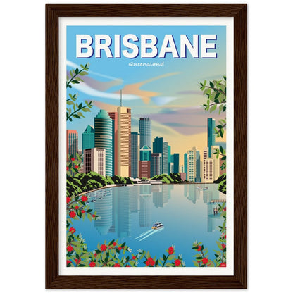 Brisbane Sky Travel Poster - Queensland, Australia