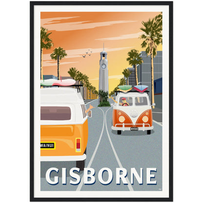 Gisborne - Sunrise - Travel Poster, New Zealand