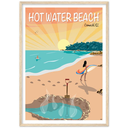 Hot Water Beach Travel Poster, New Zealand