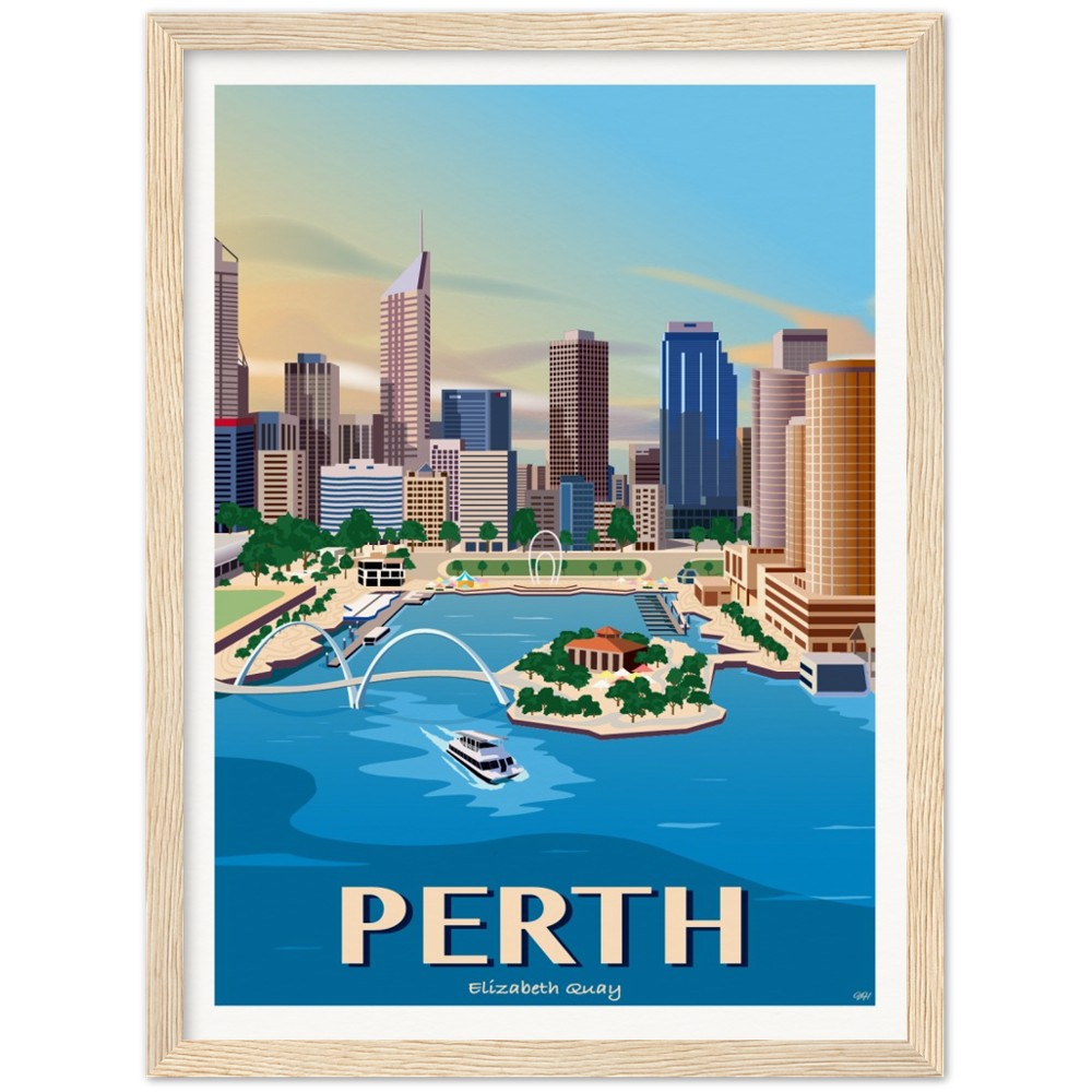 Perth - Elizabeth Quay - Travel Poster, Australia – VivaHome