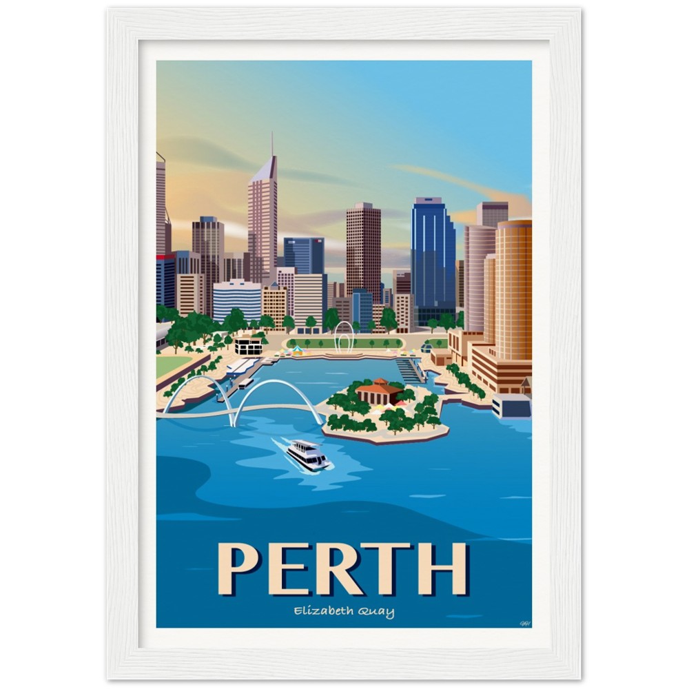 Perth - Elizabeth Quay - Travel Poster, Australia