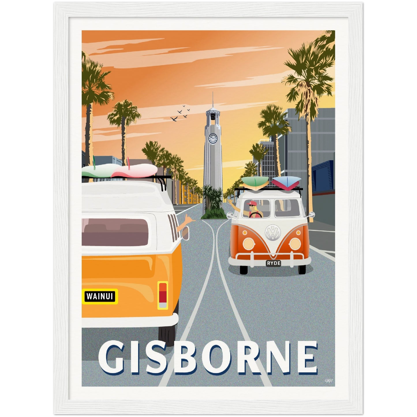 Gisborne - Sunrise - Travel Poster, New Zealand