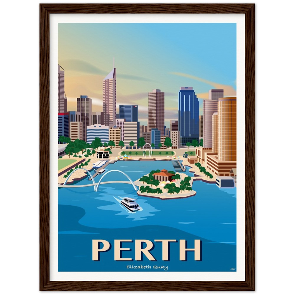 Perth - Elizabeth Quay - Travel Poster, Australia