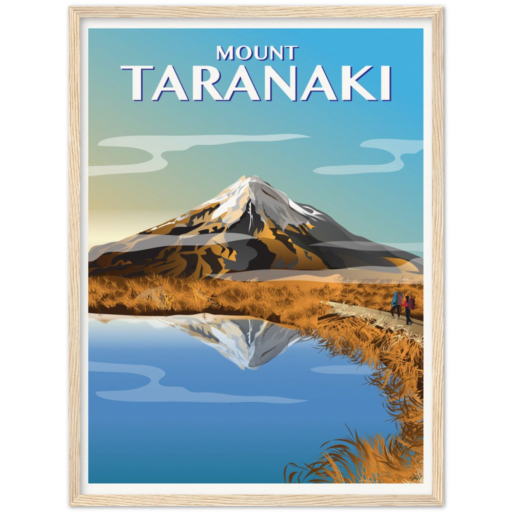 Mount Taranaki, Autumn Travel Poster, New Zealand